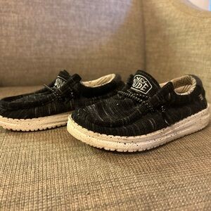 Hey Dude Kids Black and Cream Moccasins